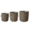 Elegantní ratanové květináče s plastovým vnitřkem ENS – sada 3 ks