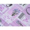 Moderní fialové povlečení LEVANDULE A SRDCE z bavlny