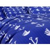 Pohodlné krepové povlečení KOTVA modré s kotvami