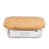 Skleněná miska BRABANTIA 600 ml s přírodním bambusovým víkem