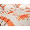 Kvalitní bavlněné povlečení ORANGE FLOWERS bílé s moderním vzorem