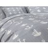 Moderní šedé krepové povlečení KOTVA s námořní tematikou