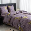 Povlečení AGADINA fialové z mikrovlákna s jemnými srdíčky