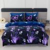Stylové povlečení mikroplyš VIOLET BUTTERFLY tmavě modré s elegantním vzorem