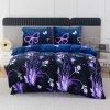 Elegantní povlečení mikroplyš VIOLET BUTTERFLY tmavě modré s jemnými motýly