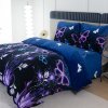 Designové povlečení mikroplyš VIOLET BUTTERFLY tmavě modré do každé ložnice