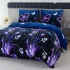 Hřejivé povlečení mikroplyš VIOLET BUTTERFLY tmavě modré pro klidný spánek