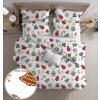 Bílé bavlněné povlečení HOLLY s vánočním vzorem