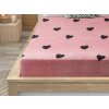 Prostěradlo mikroplyš CORAZON 90x200 cm růžové pro jednolůžko