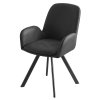 Pohodlné jídelní křeslo ELIA černé z eko kůže s černými nohami