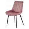 Pohodlná tmavě růžová židle SOSA se sametovým čalouněním a černými nohami