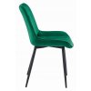 Luxusní tmavě zelená sametová židle SOSA s černými nohami do jídelny