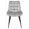 Stylová světle šedá sametová židle BERA s černými nohami do jídelny