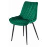 Tmavě zelená sametová židle VERDO s černými nohami – elegantní a moderní doplněk pro váš interiér.