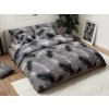 Luxusní povlečení mikroplyš VELSOFT šedé s motivem peří