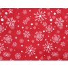 Vánoční bavlněné povlečení SNOWFALL červené s vločkami