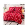 Elegantní červené bavlněné povlečení SNOWFALL se sněhovými vločkami
