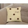 Stylový povlak na polštář CROWN LOVE FOR béžový s hnědými puntíky