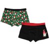 Pánské boxerky RETRO CHRISTMAS 2 ks zeleno-černé s vánočním motivem