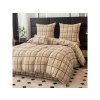 Povlečení mikroplyš PLAID krémové s jemným a elegantním vzorem