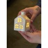 LED porcelánový domeček WHITE HOUSE 8 cm bílý pro vánoční atmosféru