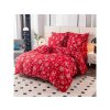 Sada povlečení SNOWFALL červené s motivem vloček + bílé prostěradlo JERSEY