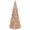 Svítící vánoční stromek GLITTER, zlatý design – 22 cm
