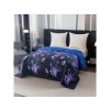 Tmavě modrý přehoz VIOLET BUTTERFLY s jemným květinovým vzorem