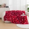 Vánoční mikroplyšová deka SNOWFALL červená s motivem zimních vloček