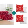 Dárková sada SNOWFALL červená deka a polštářky do obývacího pokoje
