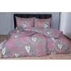 Pohodlné bavlněné povlečení PINK LOVE šedé s výraznými srdíčky