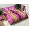 Krepové povlečení z Renforcé bavlny MEDINA růžové s výrazným pruhovaným vzorem
