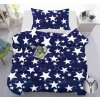 Bavlněné povlečení STAR tmavě modré – moderní design s hvězdami