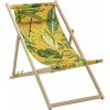 Dřevěné plážové křeslo MADISON LA GRAVE žluté s tropickým motivem