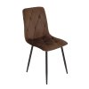 Luxusní hnědá sametová jídelní židle NAOMI s černými nohami