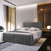Luxusní boxspring postel GLORIEN VELVET 140x200 cm – šedé sametové provedení