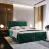 Luxusní čalouněná postel boxspring GLORIEN VELVET 160x200 cm zelená