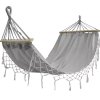 Šedá houpací síť ZEPIRA 100 x 200 cm – pohodlí pro váš odpočinek
