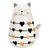 Keramická kočka se srdíčky LOVELY CAT 13 cm bílá pro dekoraci