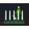 Elektrický svícen GREEN ADVENT zelený s dekorem stromku