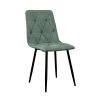 Stylová zelená jídelní židle s kovovými nohami, ideální do moderní i skandinávské jídelny.