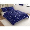 Povlečení z mikrovlákna NOČNÍ OBLOHA modré s hvězdami