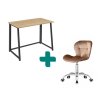 Set do pracovny ZARIMO dub sonoma a světle hnědé křeslo AVOLA – stylový a pohodlný.