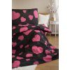 Romantické polybavlněné povlečení HEART PINK černé s růžovými srdci