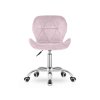 Stylové otočné křeslo AVOLA VELVET pudrově růžové do pracovny