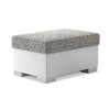 Šedo-bílý taburet RELTO s úložným prostorem do obýváku
