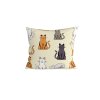 Sada 2 ks bavlněných povlaků na polštář COLORED CATS BLEND 45x45 cm – barevné kočky
