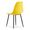 Elegantní žluté židle OSAKA – balení 2 ks s moderním vzhledem a černými nohami