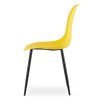 Žluté jídelní židle OSAKA – sada 2 ks s pevnými černými kovovými nohami