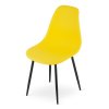 OSAKA židle žluté – sada 4 ks s pohodlným sedákem a černými nohami